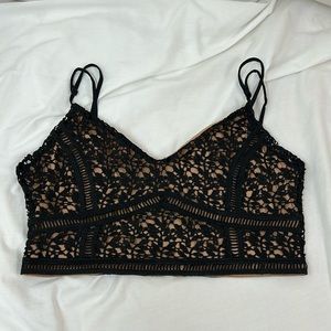 Kendall & Kylie Black Lace Bralette Bra Top - Lined Size Medium